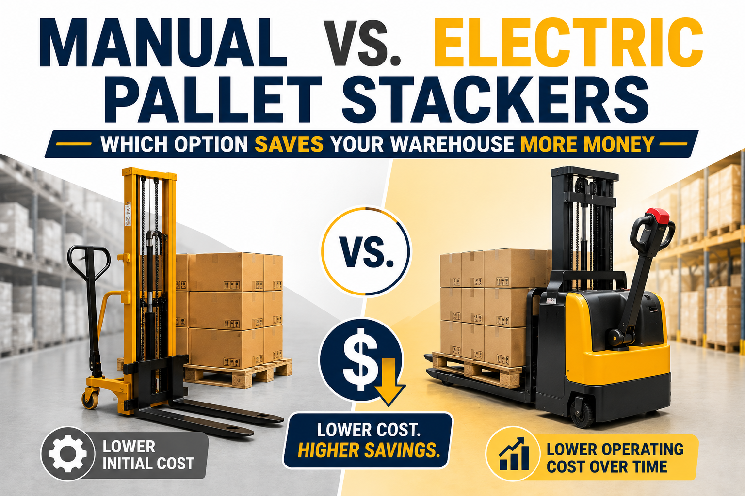 Manual vs. Electric Pallet Stackers – Which Option Saves Your Warehouse More Money?