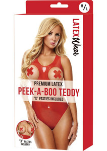 224130 - Premium Latex Teddy With Open Breasts - S/M 224130 - Premium Latex Teddy With Open Breasts - S/M