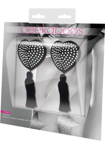224245 - Satin With White Stone & Tassel Pasties 224245 - Satin With White Stone & Tassel Pasties