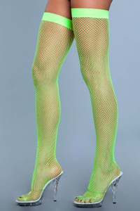 229765 - Nylon Fishnet Thigh Highs Neon 229765 - Nylon Fishnet Thigh Highs Neon