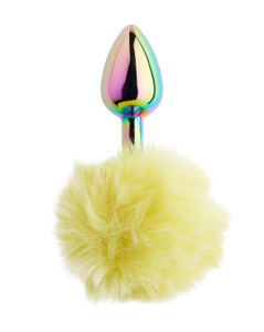 252304 - Kinki Rainbow Rabbit Tail Plug - 5.9 Inch 252304 - Kinki Rainbow Rabbit Tail Plug - 5.9 Inch