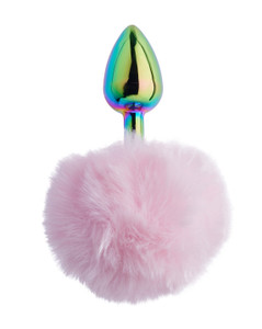 252305 - Kinki Rainbow Rabbit Tail Plug - 5.9 Inch 252305 - Kinki Rainbow Rabbit Tail Plug - 5.9 Inch
