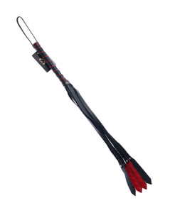 269013 - Bound X Spiked Leather Flogger With Braid Detail 269013 - Bound X Spiked Leather Flogger With Braid Detail