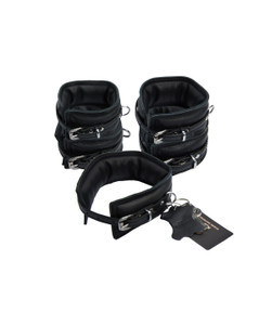 245340 - Bound X Padded Cuffs And Collar Set With Thin Strap 245340 - Bound X Padded Cuffs And Collar Set With Thin Strap