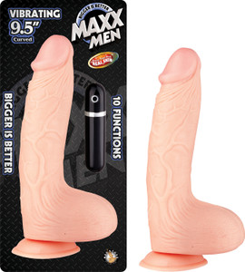 253442 - Maxx Men Vibrating Curved Dong - 9.5 Inch 253442 - Maxx Men Vibrating Curved Dong - 9.5 Inch