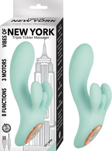 253814 - Vibes Of New York Triple Tickler Massager - 7 Inch 253814 - Vibes Of New York Triple Tickler Massager - 7 Inch