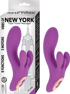 253815 - Vibes Of New York Triple Tickler Massager - 7 Inch 253815 - Vibes Of New York Triple Tickler Massager - 7 Inch