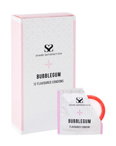 269838 - Share Satisfaction Bubblegum Flavoured Condom 12 Pack 269838 - Share Satisfaction Bubblegum Flavoured Condom 12 Pack