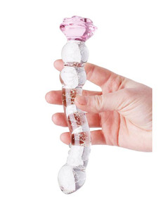 307093 - Glow In The Dark G-Spot Rose Glass Massager 307093 - Glow In The Dark G-Spot Rose Glass Massager