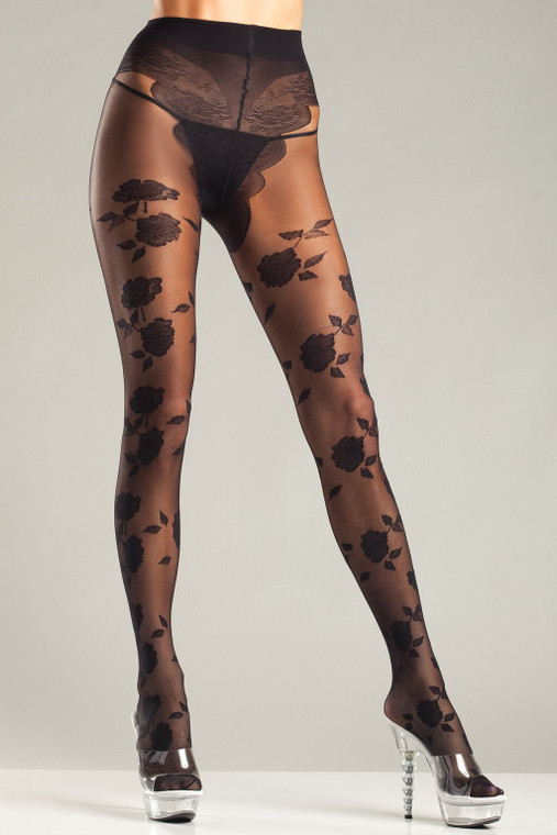 201290 - French Cut Floral Pantyhose