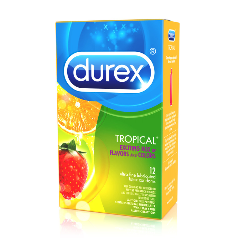 217310 - Durex Tropical Flavoured Condoms 12 Pack