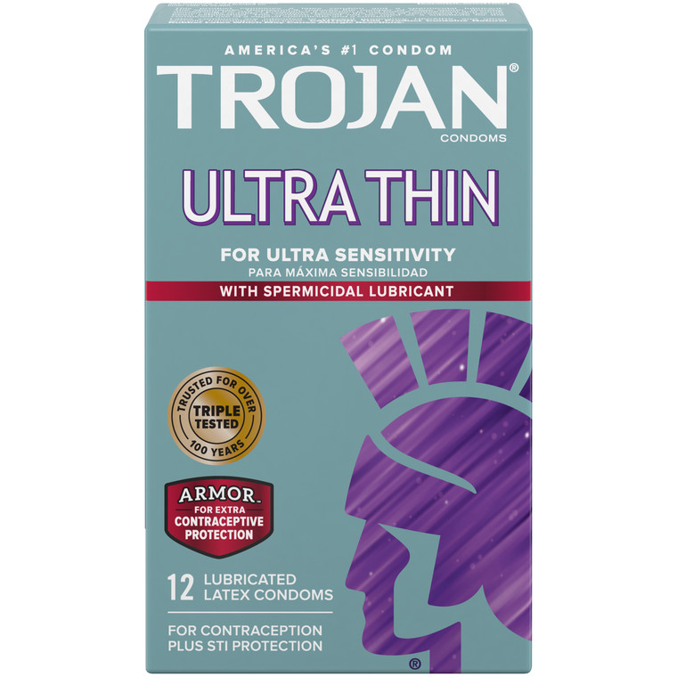 217561 - Trojan Ultra Thin Armor (Spermicidal) - 12 Pack