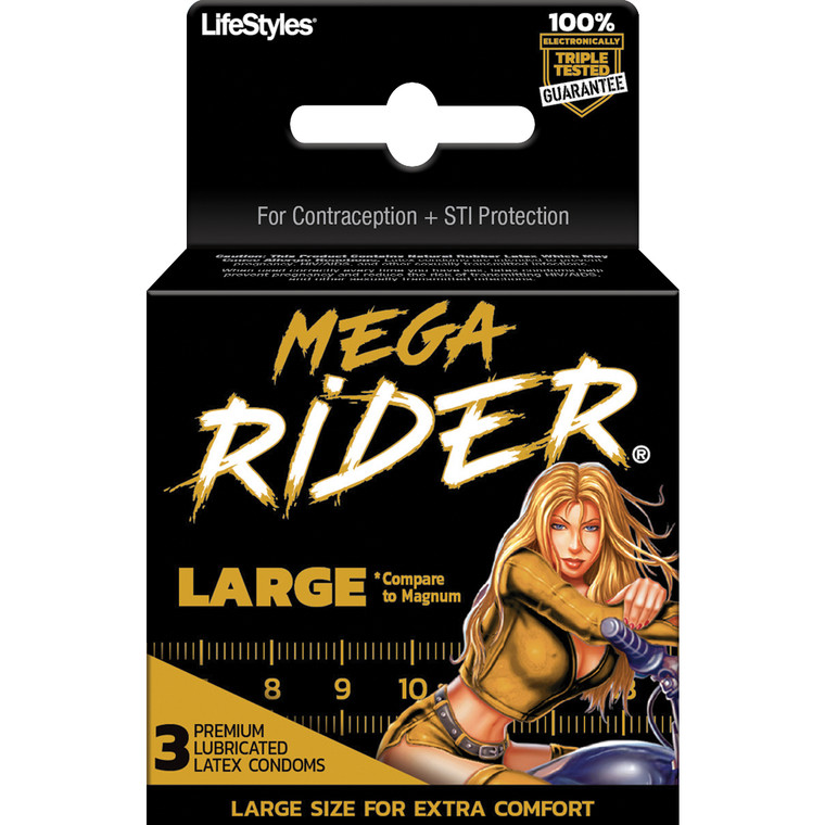 221924 - Lifestyles Mega Rider Condoms 3 Pack