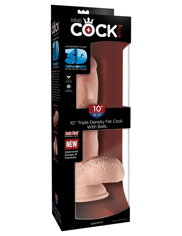 230520 - King Cock Plus 10 Inch Triple Density Fat Cock With Balls