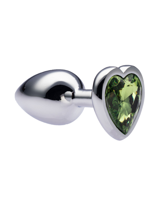 231535 - Kinki Range Alloy Love Heart Gemmed Butt Plug - 2.7 Inch