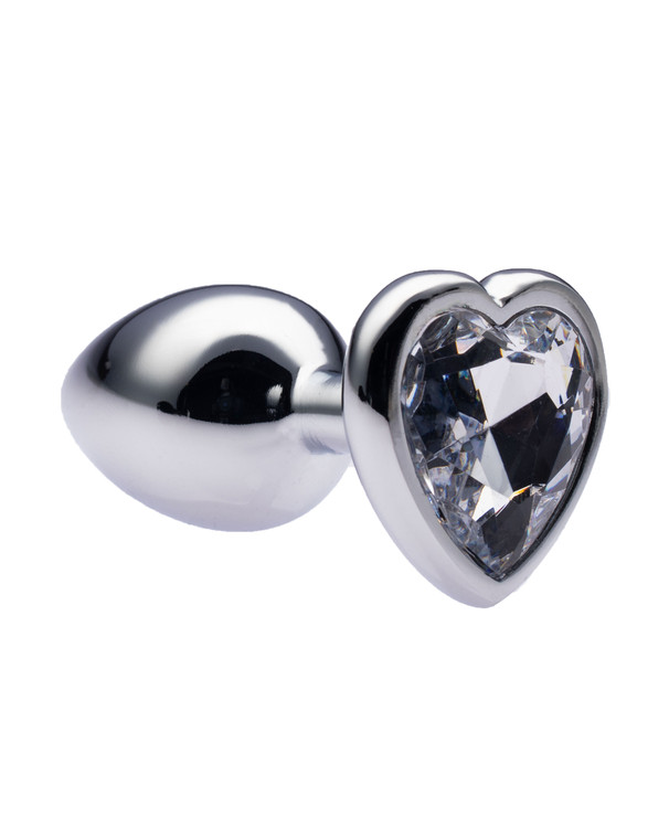 231537 - Kinki Range Alloy Love Heart Gemmed Butt Plug - 2.7 Inch