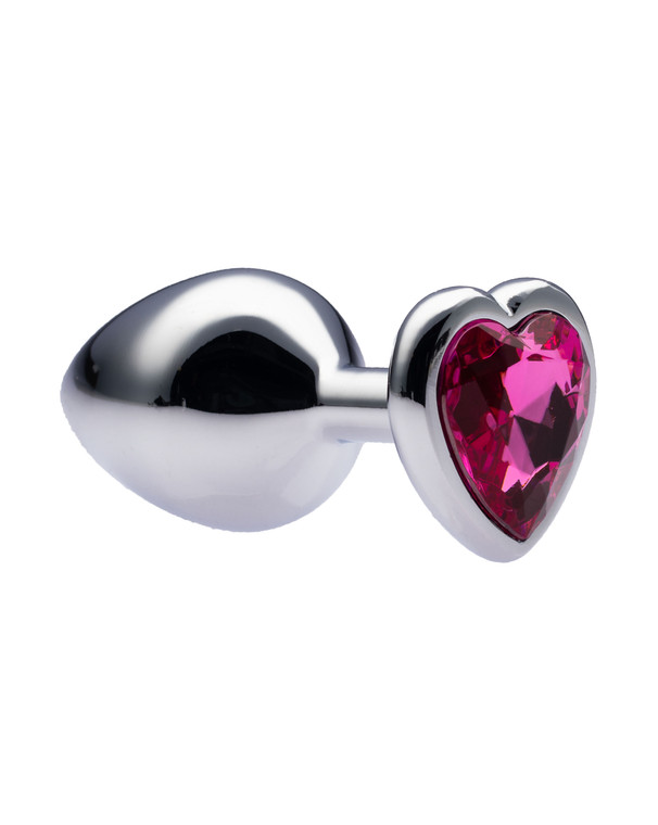 231541 - Kinki Range Alloy Love Heart Gemmed Butt Plug - 3.2 Inch