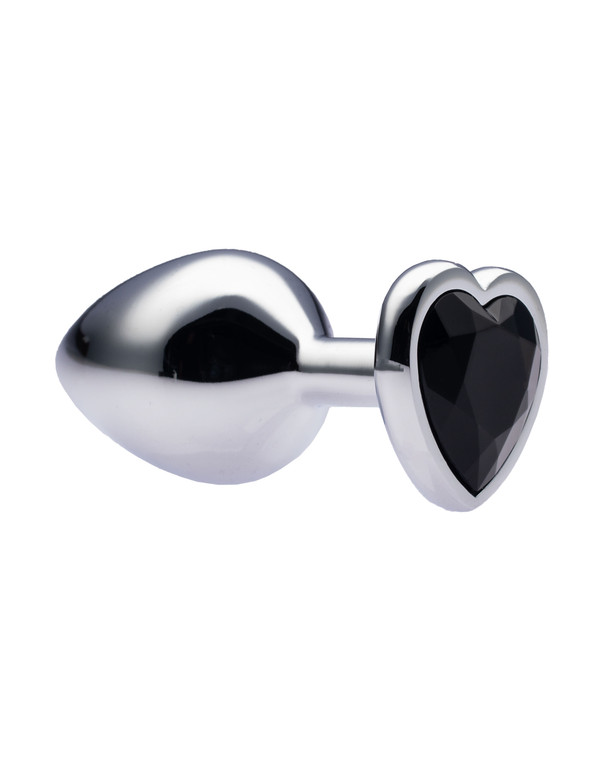 231551 - Kinki Range Alloy Love Heart Gemmed Butt Plug - 3.2 Inch