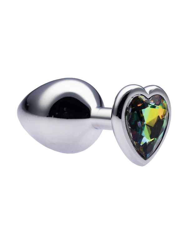 231552 - Kinki Range Alloy Love Heart Gemmed Butt Plug - 3.2 Inch