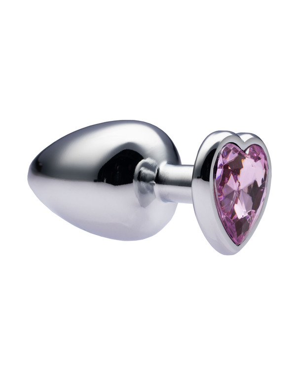 231554 - Kinki Range Alloy Love Heart Gemmed Butt Plug - 3.7 Inch