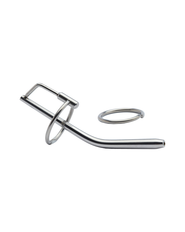 232065 - Kinki Range Stainless Steel Ring And Penis Plug - 4.5 Inch