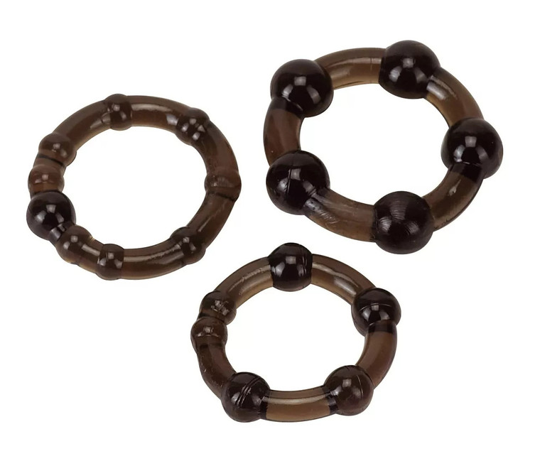 234368 - Ultra Stretch Beaded Cock Ring Set - 3 Pack