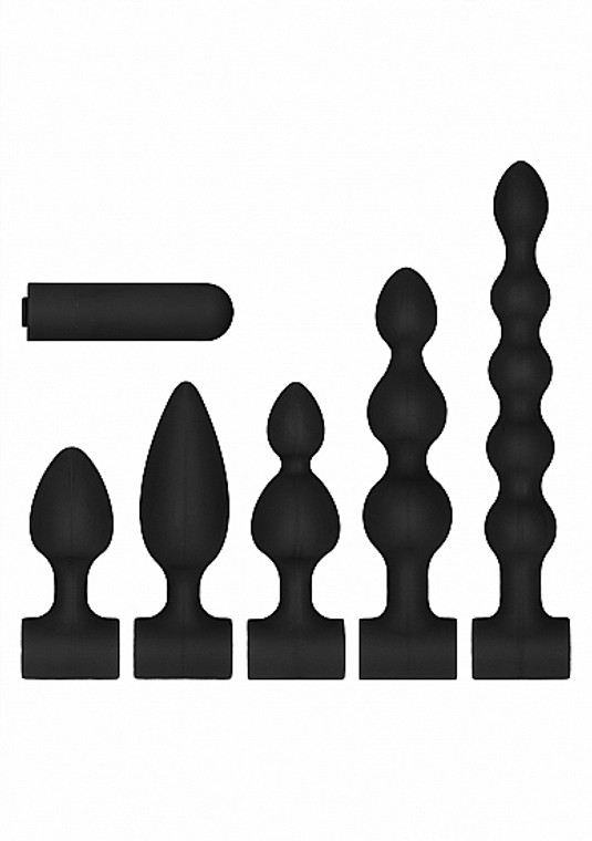 243679 - Silicone Usb-Rechargeable Anal Set- Black