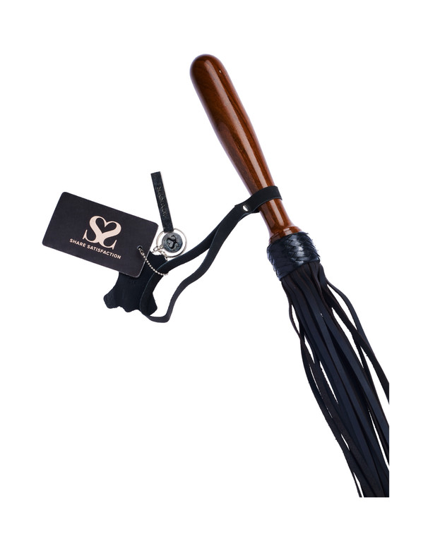 245079 - Bound X Nubuck Leather Flogger With Dark Wooden Handle