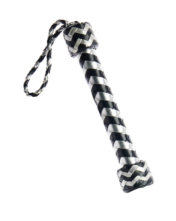 244915 - Bound X Silver Metallic Leather Flogger