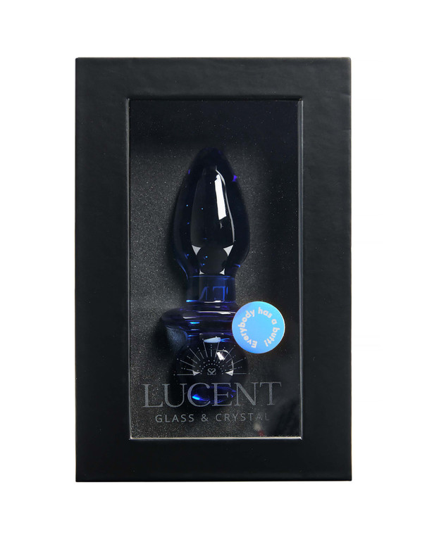 230444 - Lucent Azure Bulbed Glass Butt Plug - 4.5 Inch
