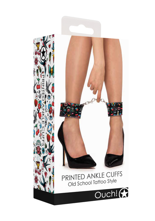 249986 - Printed Ankle Cuffs - Old School Tattoo Style