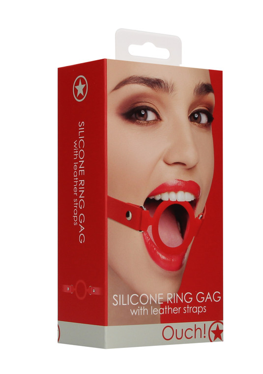 250011 - Silicone Ring Gag - With Leather Straps