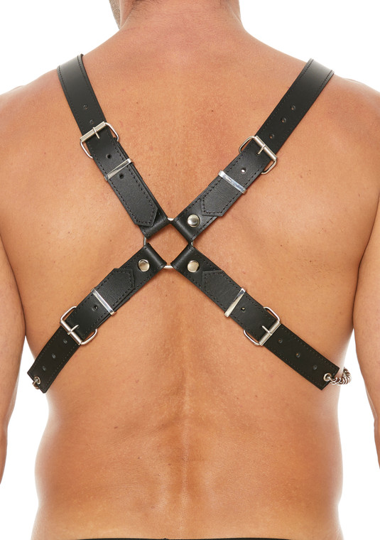 250250 - Men's Leather And Chain Harness