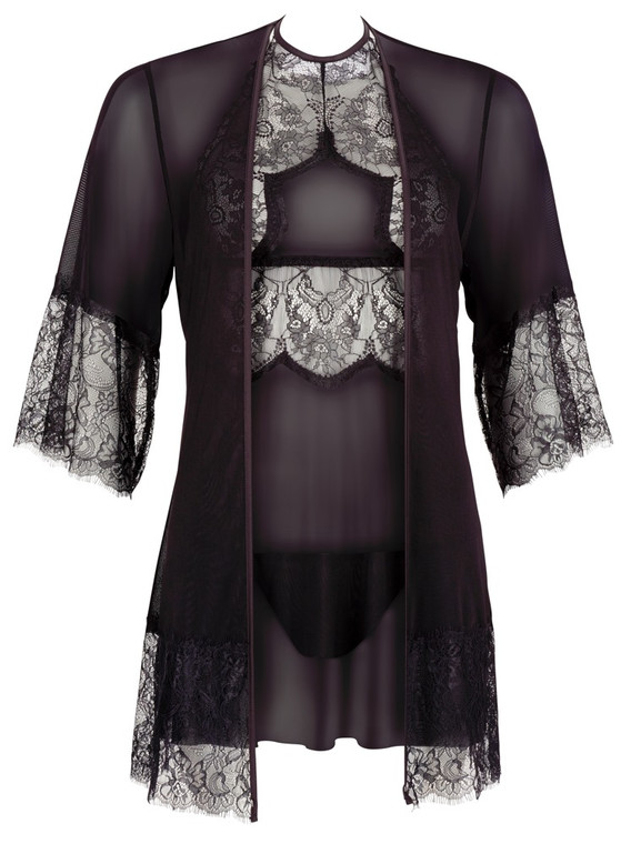 240285 - 3 Piece Negligee, Kimono and Thong Set
