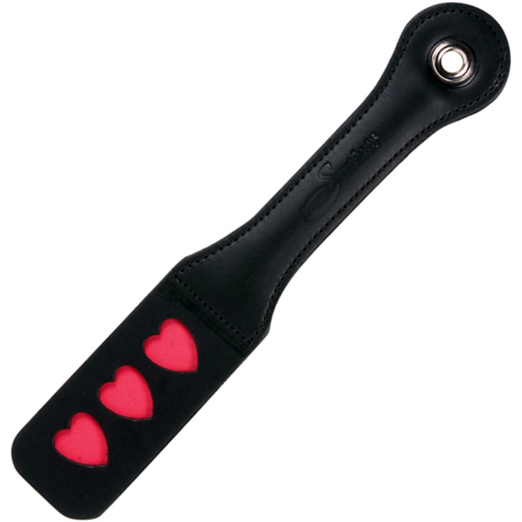 173027 - Sportsheets Leather Impression Paddle Hearts