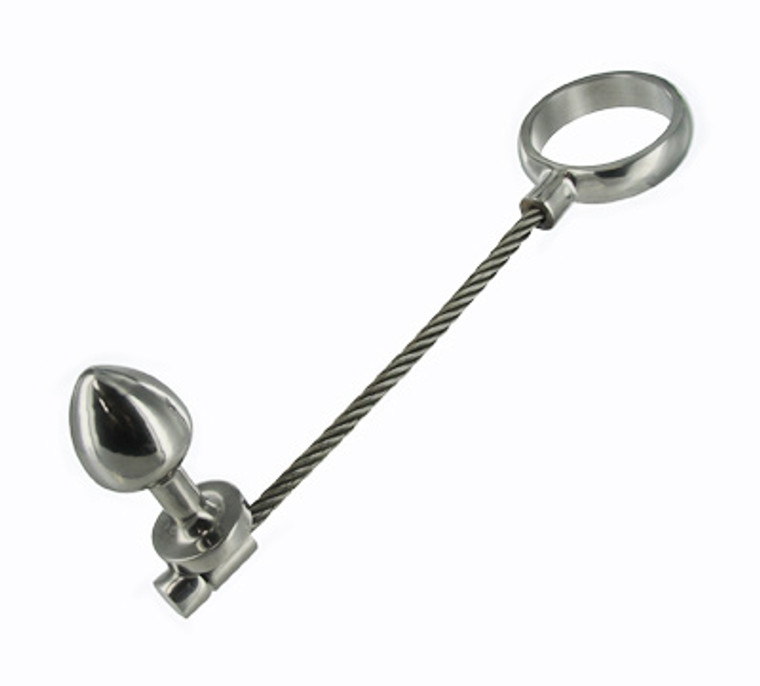 86858 - Slide and Ride Steel Cock Ring and Anal Plug