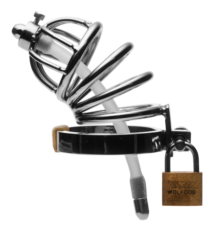 109921 - Chastity Cage With Urethral Plug