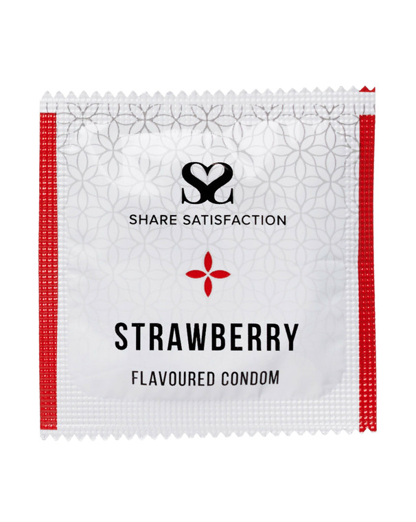 269826 - Share Satisfaction Strawberry Flavoured Condom 3 Pack