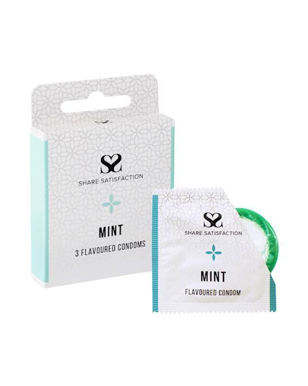 269829 - Share Satisfaction Mint Flavoured Condoms 3 Pack