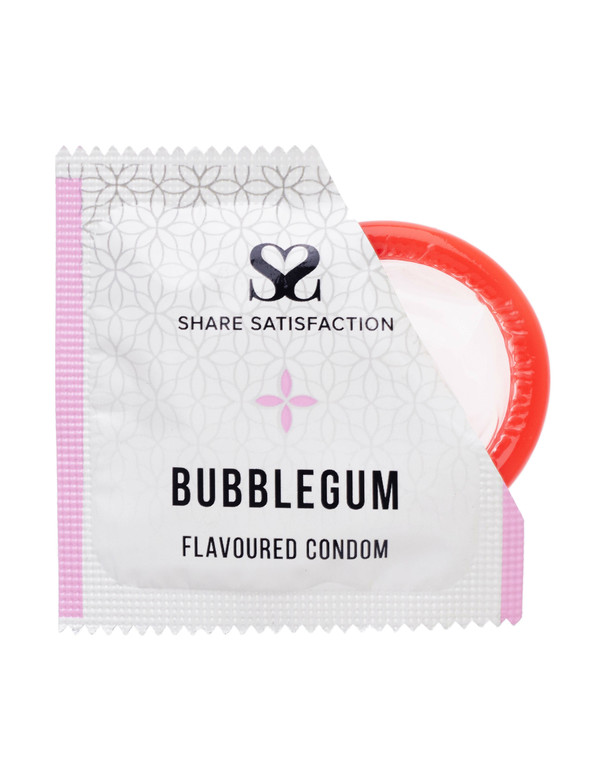 270277 - Share Satisfaction Bubblegum Flavoured Condoms 100 bulk Pack