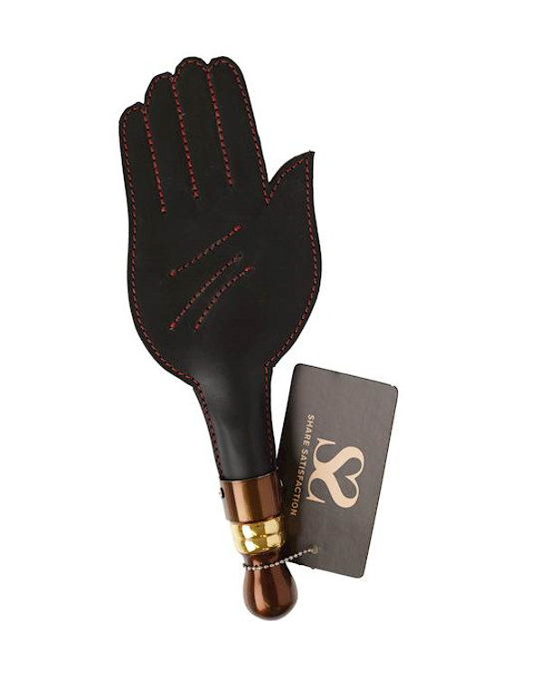 245237 - Bound X Leather Hand Paddle with Bronze Metal Handle