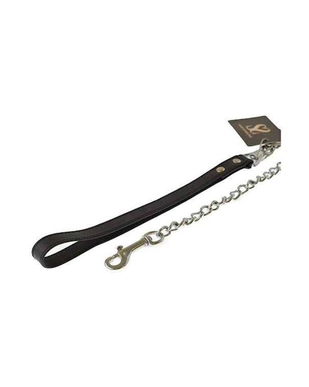 245613 - Bound X Chain Leash with Heavy Leather Handle