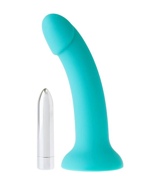 272479 - Nood Colours - Silicone Dildo With Bullet - Foil Bag