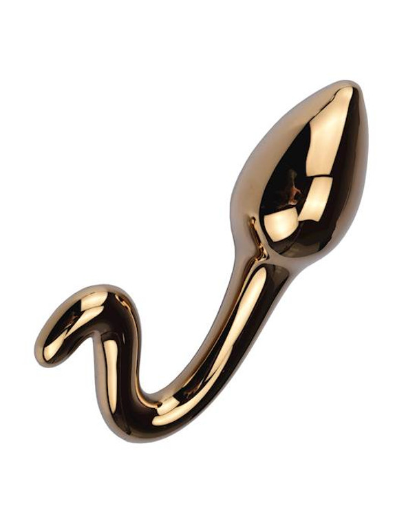 230460 - Lucent Gold Glass Curve Butt Plug