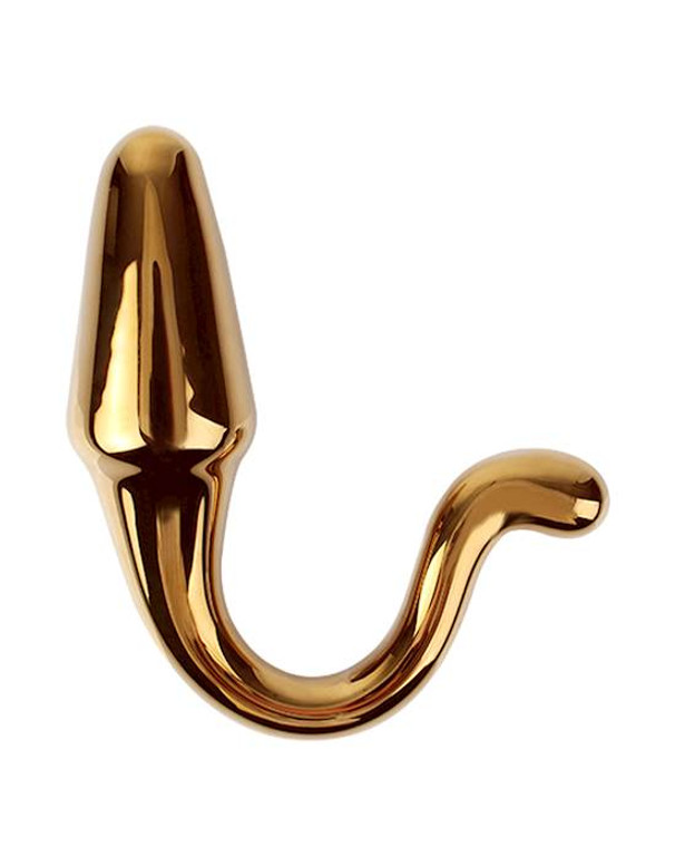 230464 - Lucent Hooked Gold Glass Butt Plug