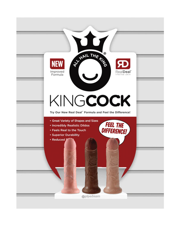 228651 - King Cock Feel The Difference Display - Including 3 X Triple Density Dildos