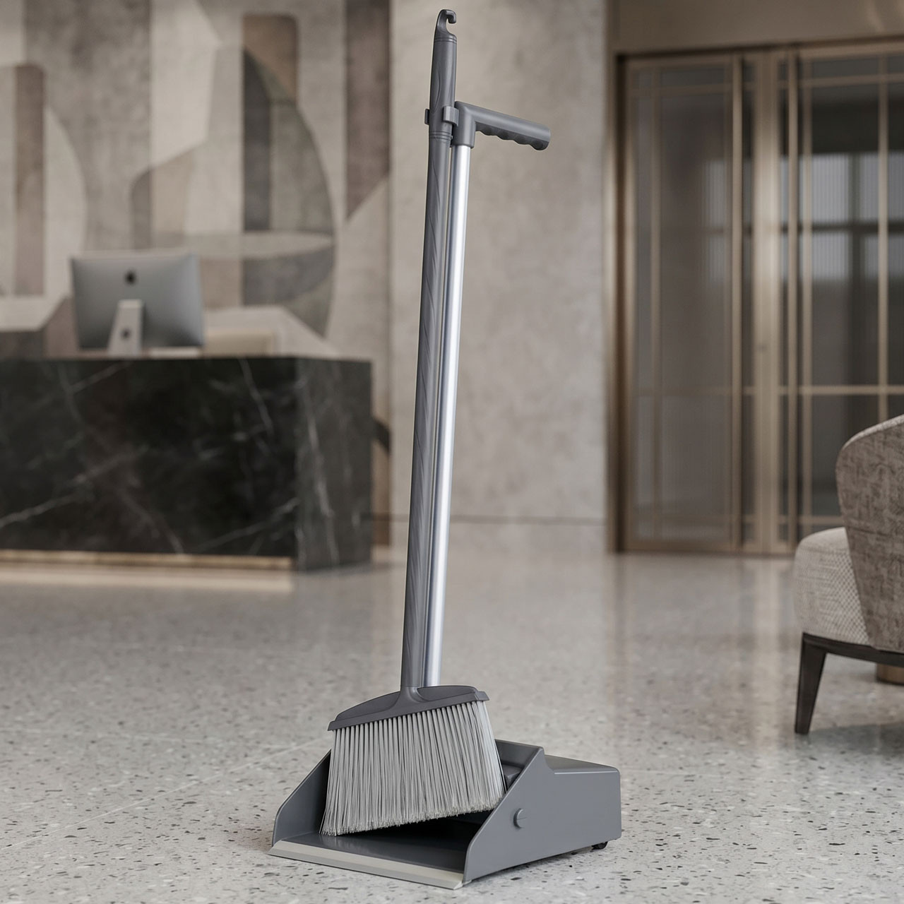 LodgMate Lobby Dust Pan & Broom Set | National Hospitality