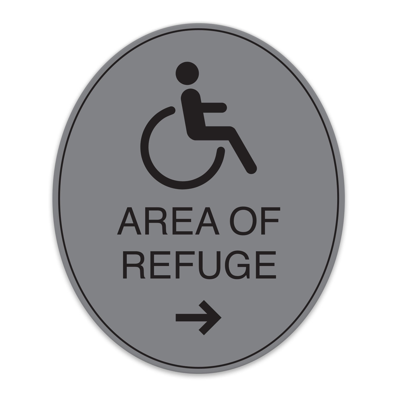 Engraved Oval Accessible Directional Sign with Border - 7.5