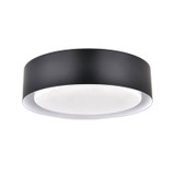 Sleep Inn Scenic Dreams Drum Style Ceiling Light w/ Black Metal Shade - 13″ Dia. x 4″ H