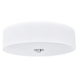 14"W Ceiling Light with White Linen Shade